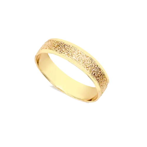 Aliança Texturizada 5mm Folheada a Ouro 18k
