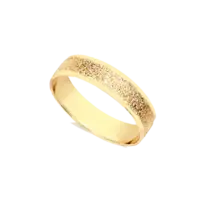 Aliança Texturizada 5mm Folheada a Ouro 18k