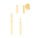 Brinco Ear Jacker Palito Liso Folheado a Ouro 18K