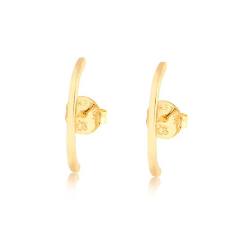 Brinco Ear Hook Liso Folheado a Ouro 18K