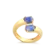 Anel Liso Desencontrado Com Pedra de Zircônia Folheado a Ouro 18k