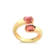 Anel Liso Desencontrado Com Pedra de Zircônia Folheado a Ouro 18k