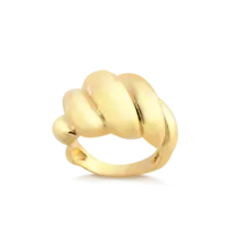 Anel Torcido Largo Folheado a Ouro 18k