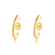 Brinco Ear Hook Curvado com Pedras de Zircônia Folheado a Ouro 18K