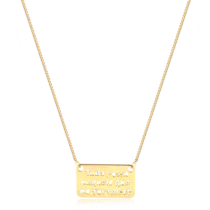 Gargantilha Veneziana com Placa Vazada Tudo Posso Naquele Folheada a Ouro 18k