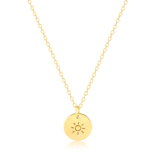 Gargantilha Redonda Lisa Sol Folheada a Ouro 18k