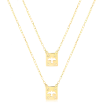 Escapulário Divino Espírito Santo Folheado a Ouro 18k