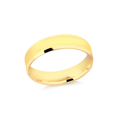 Aliança Lisa Tradicional 5mm Folheada a Ouro 18k