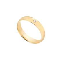 Aliança Com Pedra de Zircônia 4mm Folheada a Ouro 18k