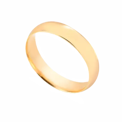 Aliança Anatômica 4mm Folheada a Ouro 18k