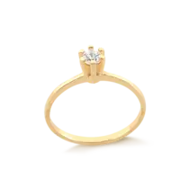 Anel Solitário Folheado a Ouro 18k