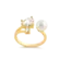 Anel Pérola com Zircônia Folheado a Ouro 18k