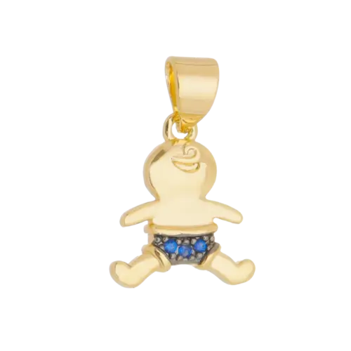 Pingente Menino Liso Folheado a Ouro 18k