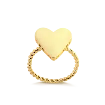 Anel Coração Liso com Folheado a Ouro 18k