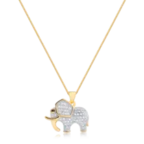 Pingente Mamut Cravejado de Zircônia Folheado a Ouro 18k