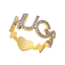 Anel Hugs Cravejado de Zircônia Folheado a Ouro 18k