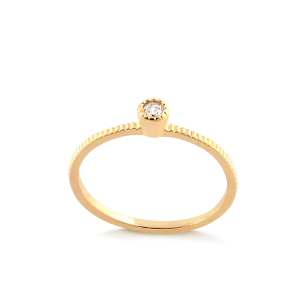 Anel Chuveiro com Pedra de Zircônia Folheado a Ouro 18k