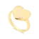 Anel Coração Liso Com Pedras de Zircônia Folheado a Ouro 18k