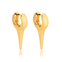 Argola Lisa Com Ponta Folheada a Ouro 18k