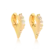 Argola de Click Com Pedras de Zircônia Cravejadas Folheada a Ouro 18k