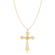 Pingente Cruz Lisa com Pedra de Zircônia Folheado a Ouro 18k