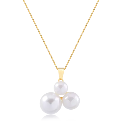 Pingente Trio Pérolas Folheado a Ouro 18k