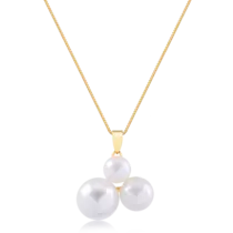 Pingente Trio Pérolas Folheado a Ouro 18k