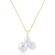 Pingente Trio Pérolas Folheado a Ouro 18k