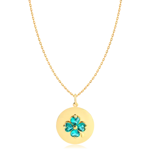 Gargantilha Trevo Folheada a Ouro 18k