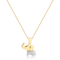 Gargantilha Elefante Com Pedras de Zircônia Folheada a Ouro 18k