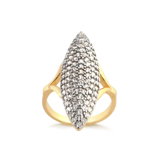 Anel Marquise Marilda Com Pedras De Zircônia Folheado a Ouro 18K