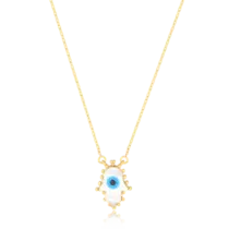 Gargantilha Mão de Fátima Folheada a Ouro 18k
