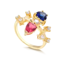 Anel Com Pedras de Zircônia Folheado a Ouro 18K