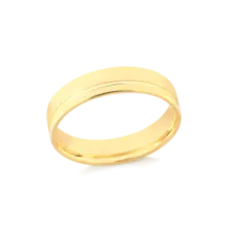 Aliança Reta Friso 5mm Folheada a Ouro 18k