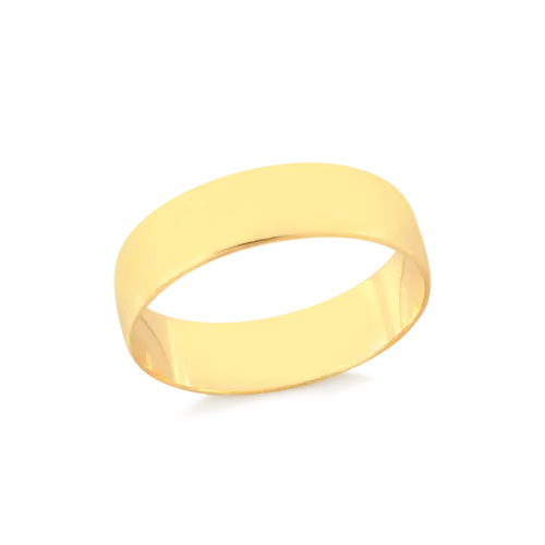 Aliança Lisa 6mm Folheada a Ouro 18k