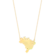 Gargantilha Mapa do Brasil Folheado a Ouro 18k