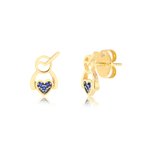 Brinco Menino Com Pedra de Zircônia Folheado a Ouro 18k