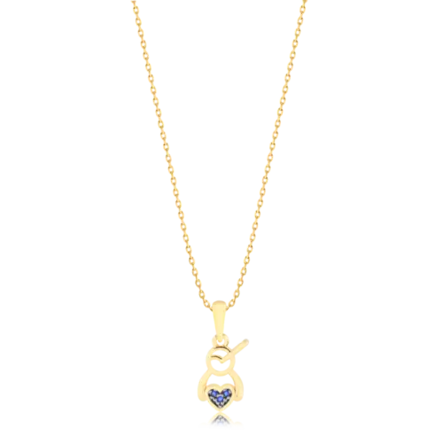 Gargantilha Menino Com Pedra de Zircônia Folheado a Ouro 18k