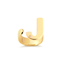 Anel Regulável Letras Liso Com Pedra Folheado a Ouro 18k