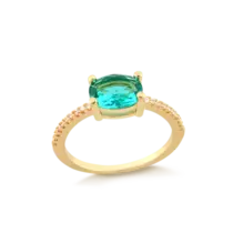 Anel Com Pedra Folheado a Ouro 18k