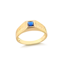 Anel Formatura ABC Com Pedra Quadrada Folheado a Ouro 18k