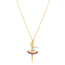 Gargantilha Bailarina Com Pedras de Zircônia Folheada a Ouro 18k