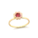 Anel Flor Com Pedra de Zircônia Folheado a Ouro 18k