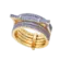 Anel Cinco Aros Gatinho Cravejado de Zircônia Folheado a Ouro 18K