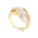 Anel Triplo com Pedras de Zircônia Folheado a Ouro 18K