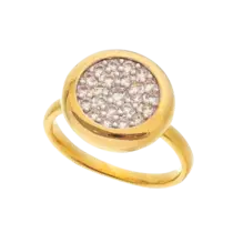Anel Circular Cravejado de Zircônia Folheado a Ouro 18K