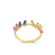 Anel com Pedras de Zircônias Coloridas Folheado a Ouro 18k