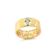 Anel Pai Nosso e Cruz Com Pedras de Zircônias Folheado a Ouro 18k