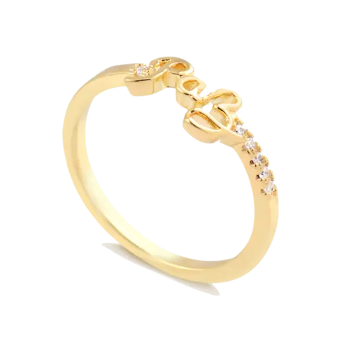 Anel Paz com Pedras de Zircônia Folheado a Ouro 18K