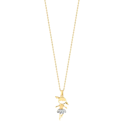 Gargantilha Menina Com Pedras de Zircônia Folheada a Ouro 18k